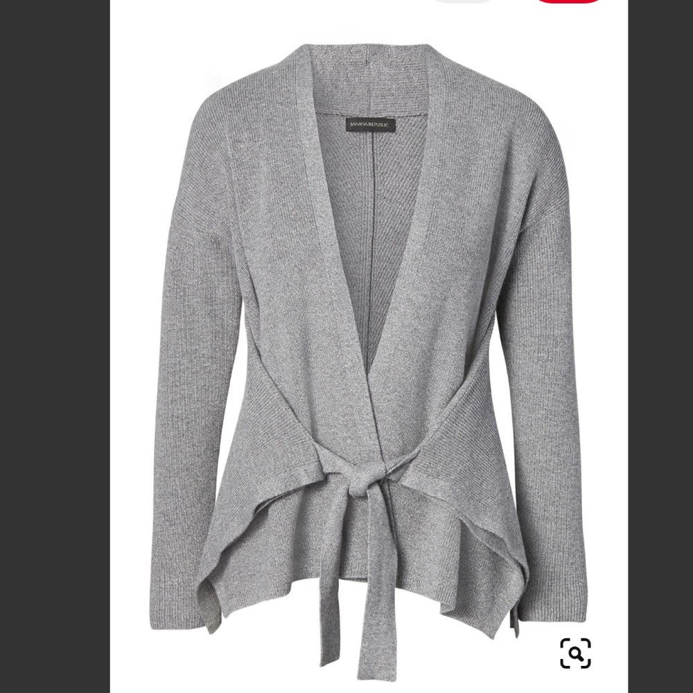 Gray Banana Republic Tie Waist Cardigan